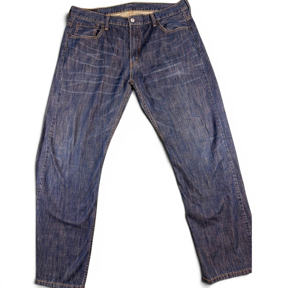 Levis 569 Loose Straight Leg Jeans Mens 36x32 Dark Wash Indigo Blue Cotton Denim